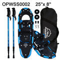 FUNWater Lightweight Snowshoes with Tote Bag & Trekking Poles - 21"/25"/30" Adjustable Anti-Slip Aluminium Alloy Snowshoes for Hiking and Travel