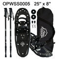 FUNWater Lightweight Snowshoes with Tote Bag & Trekking Poles - 21"/25"/30" Adjustable Anti-Slip Aluminium Alloy Snowshoes for Hiking and Travel