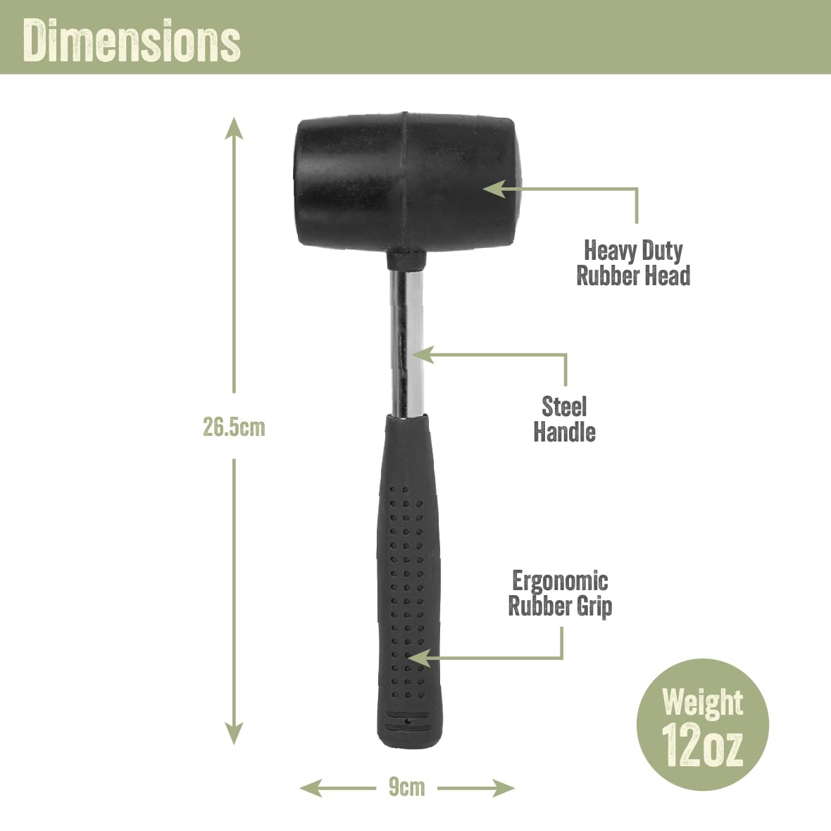 Milestone Camping 20420 12oz Rubber Mallet