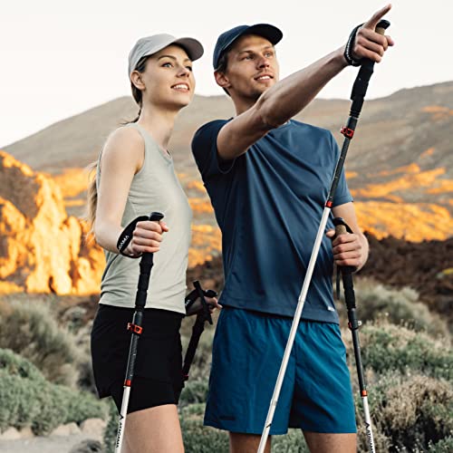 ATACAMA Lightweight Aluminium and Carbon Foldable Hiking Sticks with Cork Handle -