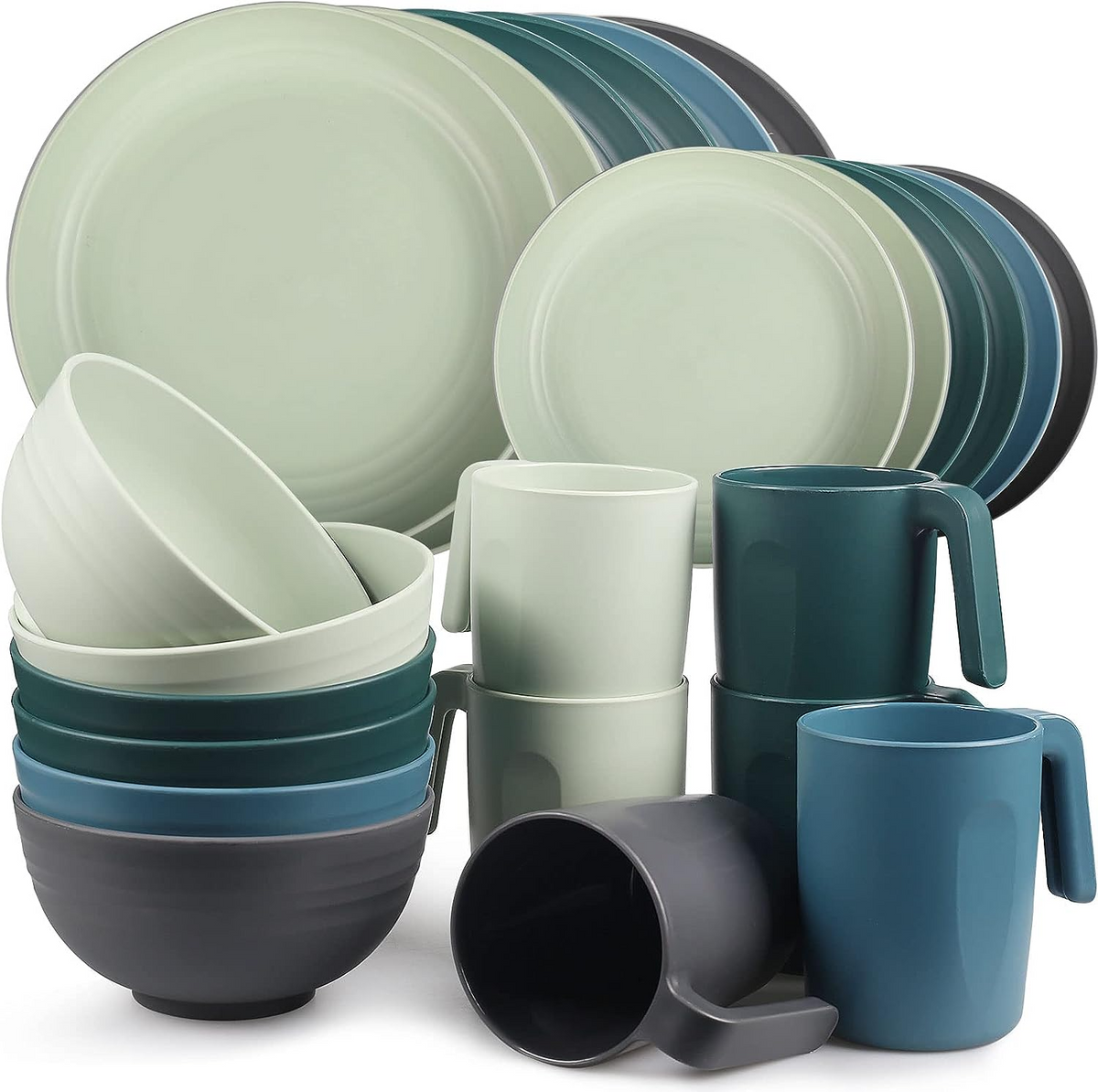 Greentainer Plastic Camping Crockery Sets