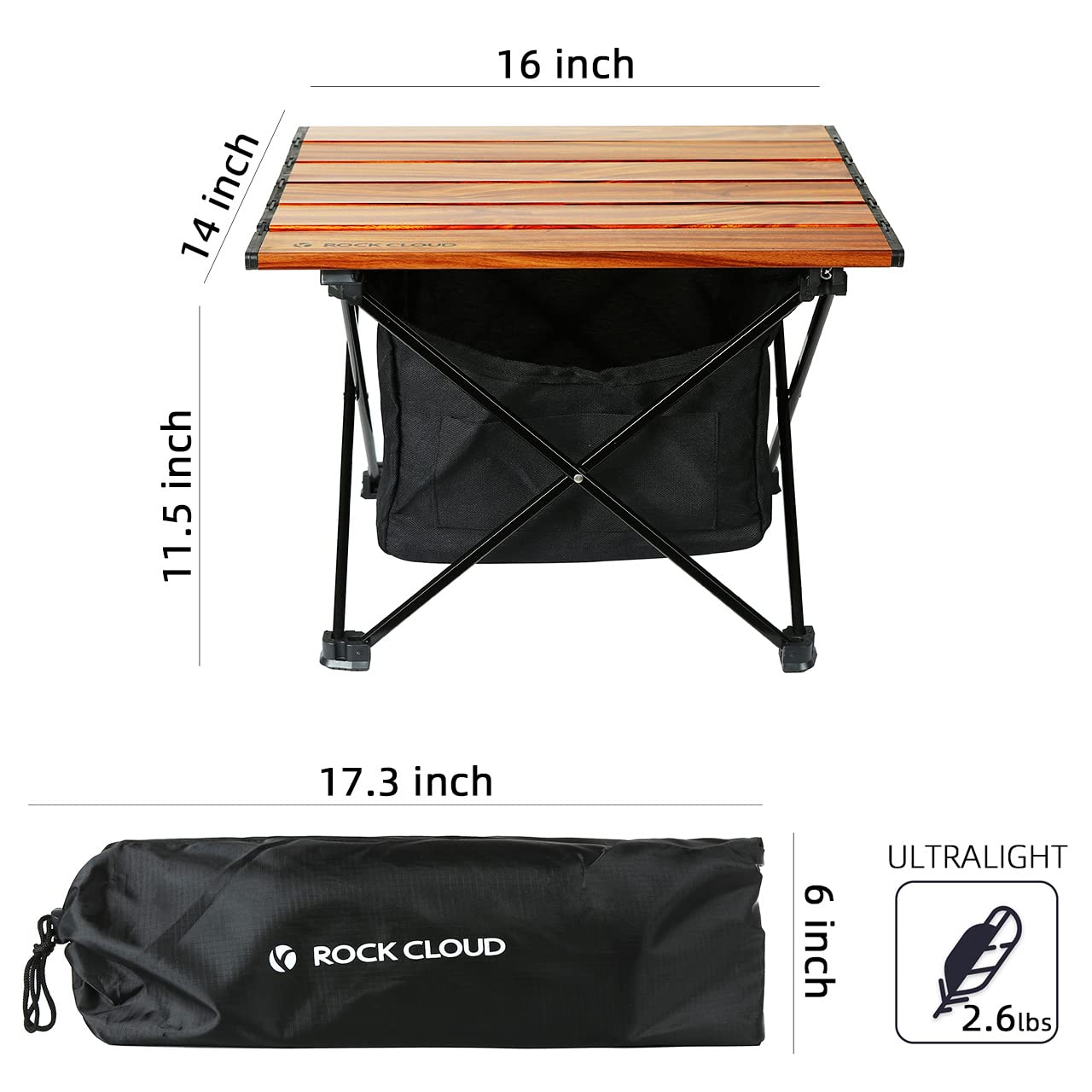 ROCK CLOUD Portable Camping Table Ultralight Aluminum Folding Beach Table Camp