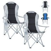 Set of 2 Oversized Deluxe Padded Folding Camping Chairs