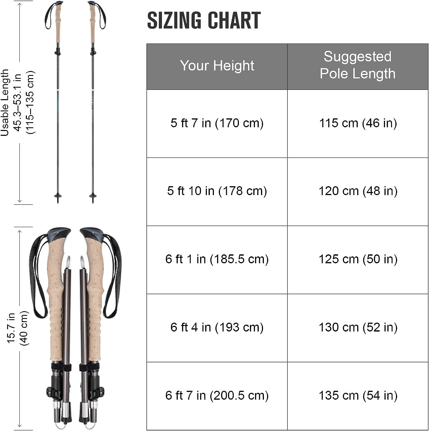 OLIFE Telescopic hiking poles