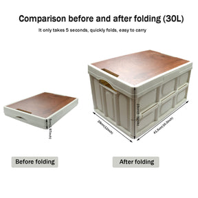 Roellgs household folding storage box wooden cover (42x28.5x23)