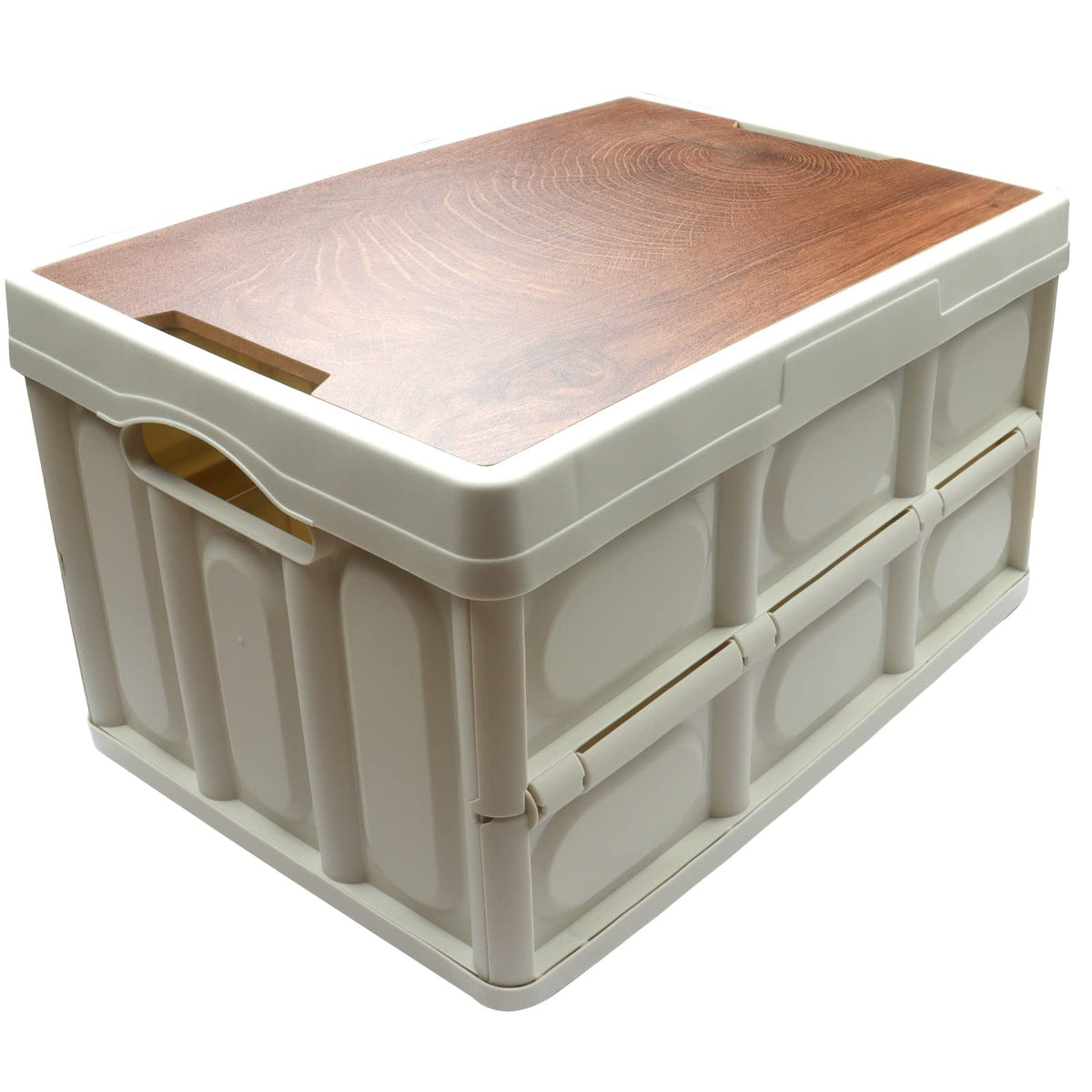 Roellgs household folding storage box wooden cover (42x28.5x23)