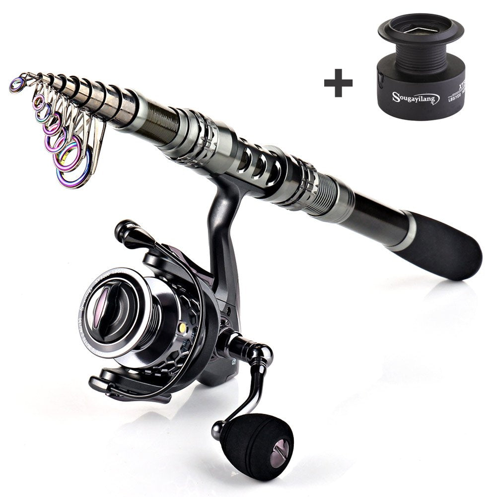 Sougayilang Telescopic Fishing Rod and Reel Combo – With Carry Bag and Essential Accessories