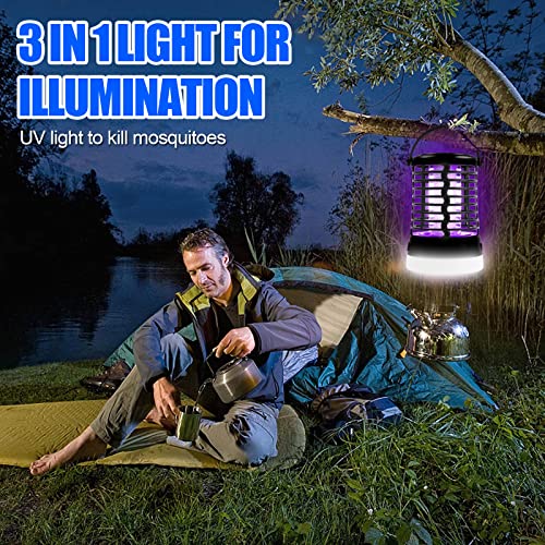 Rechargeable Bug Killer Lamp Portable, Camping Bug Zapper 3 in 1 Camping Lantern