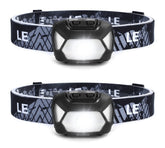 LE Head Torch, [2 Pack] Super Bright LED Headlamp with 6 Lighting Modes