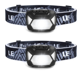 LE Head Torch, [2 Pack] Super Bright LED Headlamp with 6 Lighting Modes