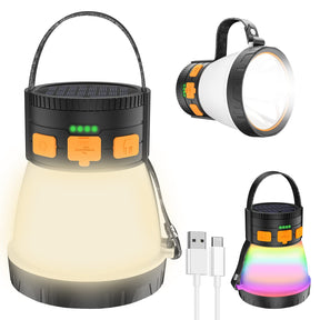 Toncs Solar & USB Rechargeable Lantern – Orange & Black