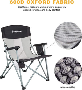 KingCamp Folding Camping Chair with Drink Holder and Side Pocket