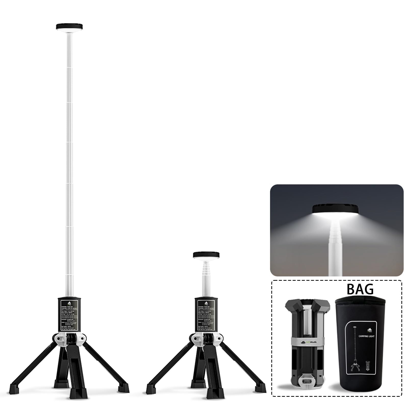 MTRVR Rechargeable Telescopic Camping Light