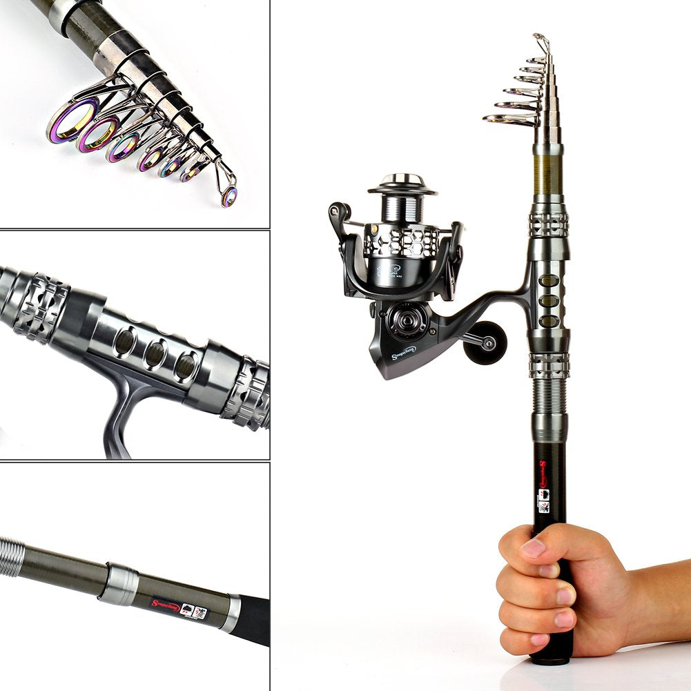 Sougayilang Telescopic Fishing Rod and Reel Combo – With Carry Bag and Essential Accessories