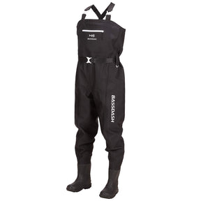 **Bassdash 3D Fishing Waders: Ultra High Strength Black Plaid Nylon & PVC for Men**