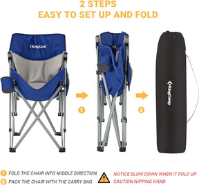 KingCamp Folding Camping Chair with Drink Holder and Side Pocket