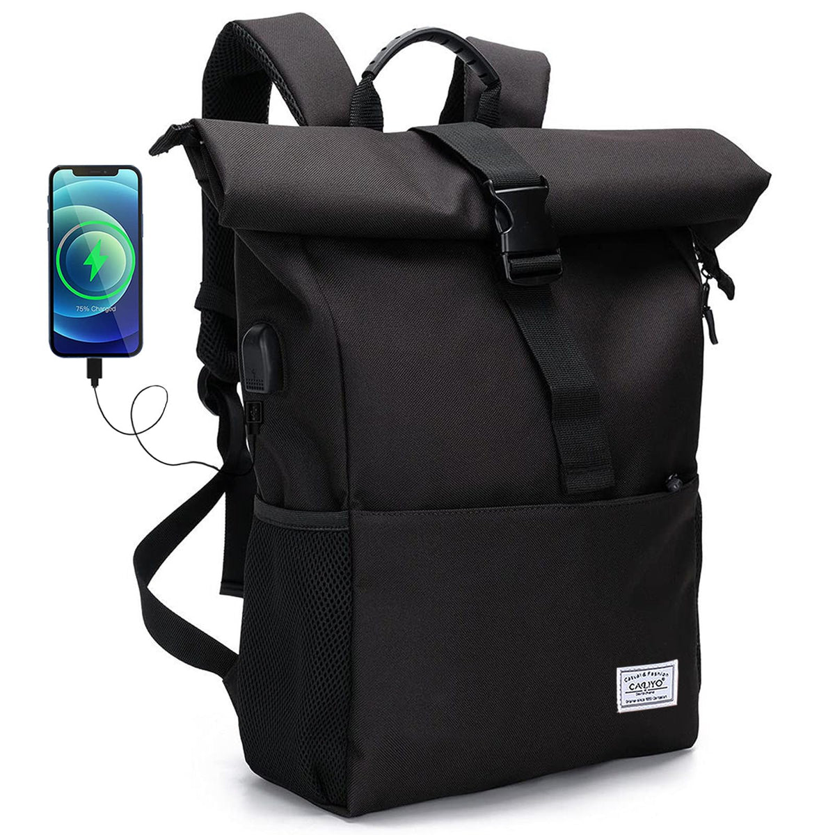 MoFut Rucksack Damen Groß Rucksack Herren Groß Schulrucksack viele Fächer mit 15,6" Laptopfach, Unisex Rolltop Rucksack Wasserdicht, Lässiger Backpack Schule Freizeit Uni Arbeit Wandern.