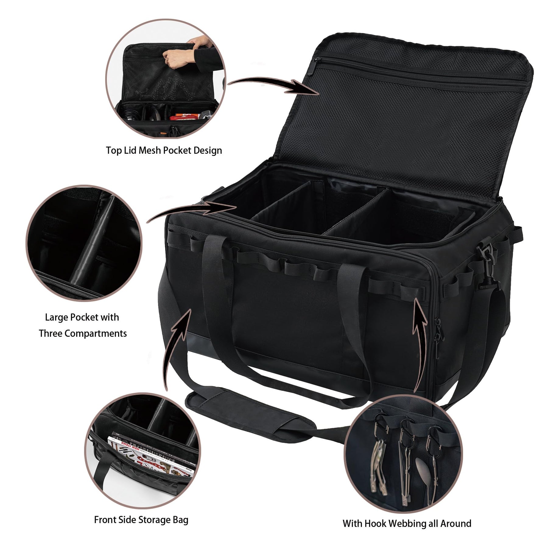 COOZMENT Extra Large Capacity Travel Bag – Black