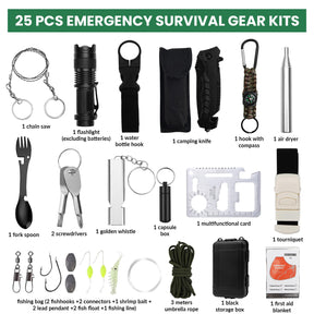 WOWOSS Survival Kit 25-in-1 Survival Equipment Emergency Tool