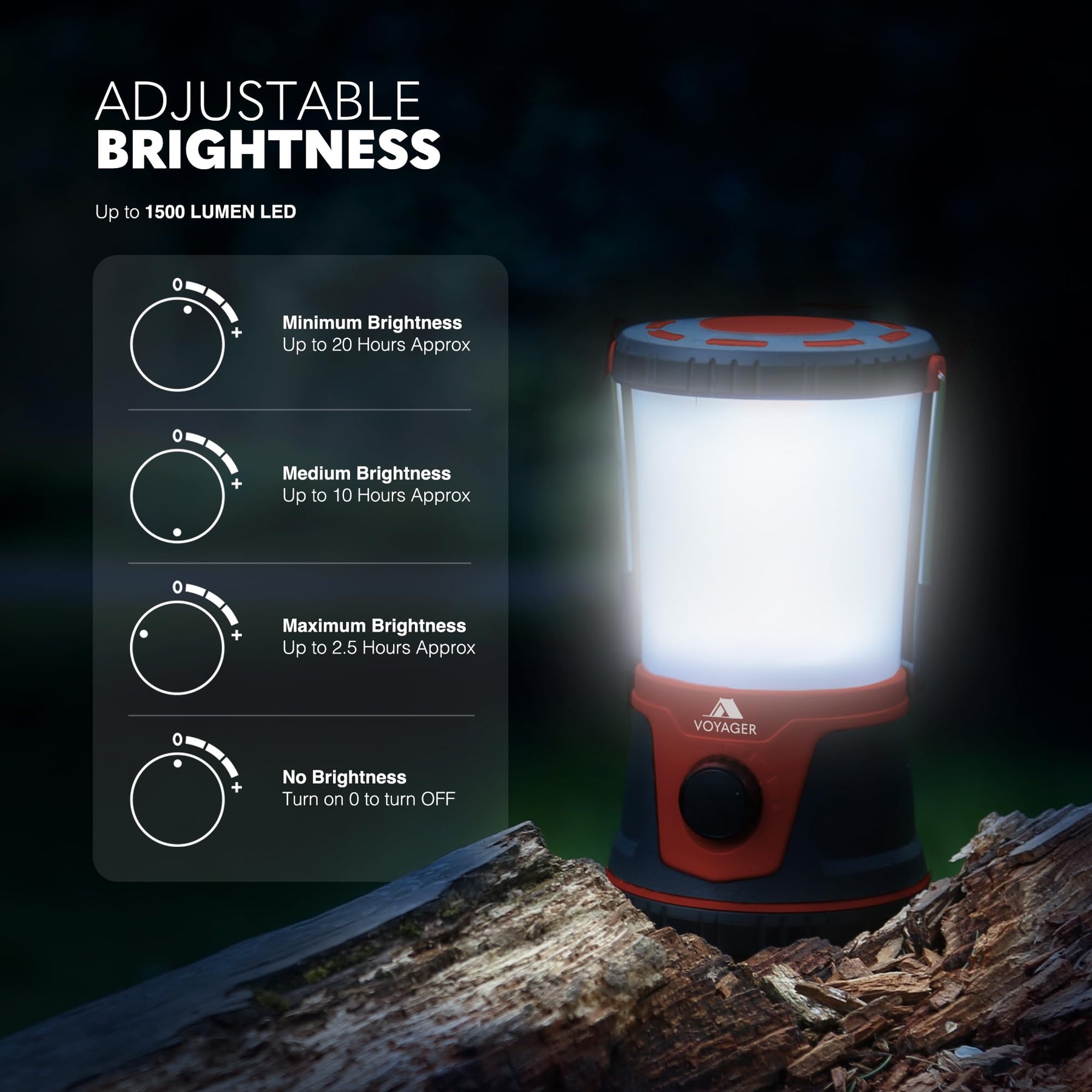 Voyager LED Camping Lantern – 1500 Lumen Camping Light Lamp, Up to 40 Hours Battery