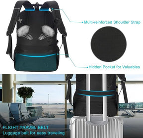 18.4 Inch Backpack with Shoe Compartment and USB Charging Port,