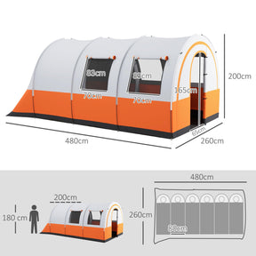 Outsunny Family x 6 Camping Tent