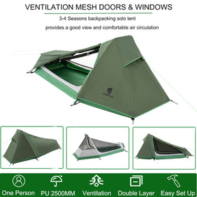 GEERTOP 1 Person Bivy Tent in Army Green