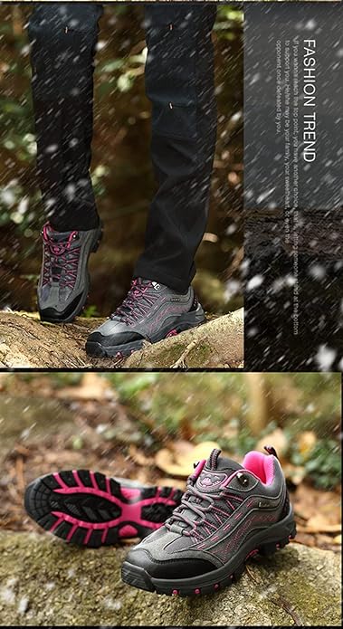 Eribby Women's Hiking Shoes Breathable Anti-Slip Outdoor Ankle Boots Trekking Sneakers