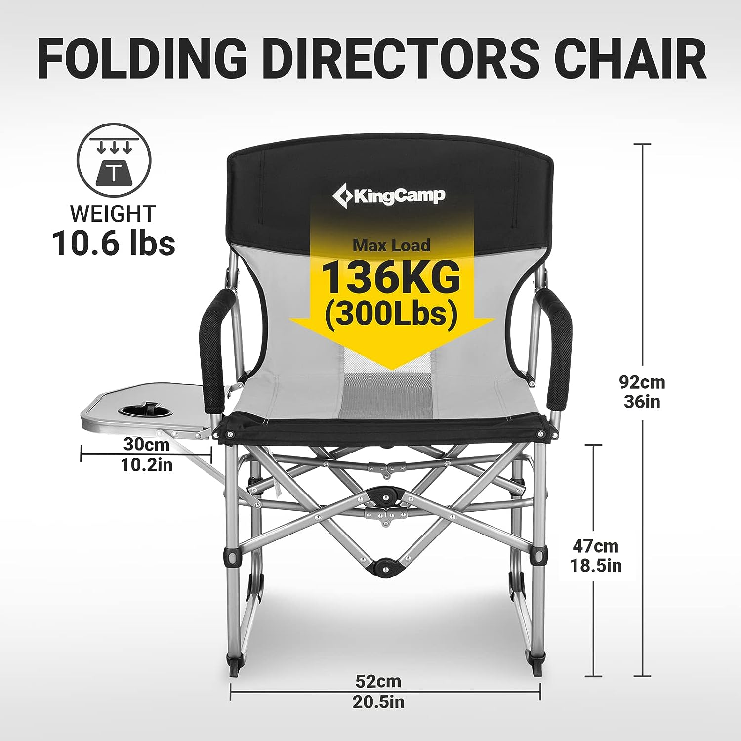 KingCamp Folding Camping Chair with Side Table