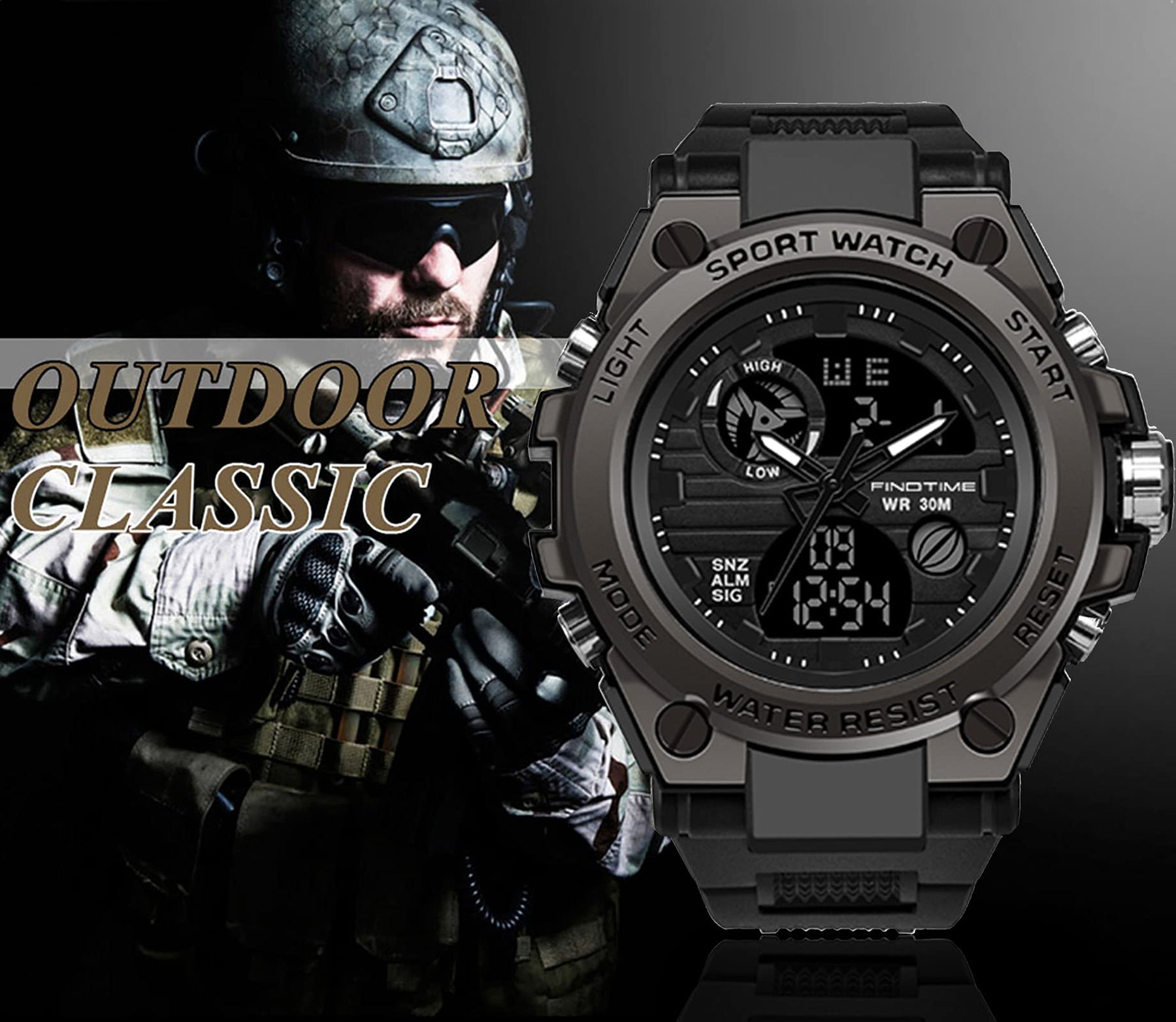 findtime Military Watches for Men Waterproof Tactical Watches Men Army