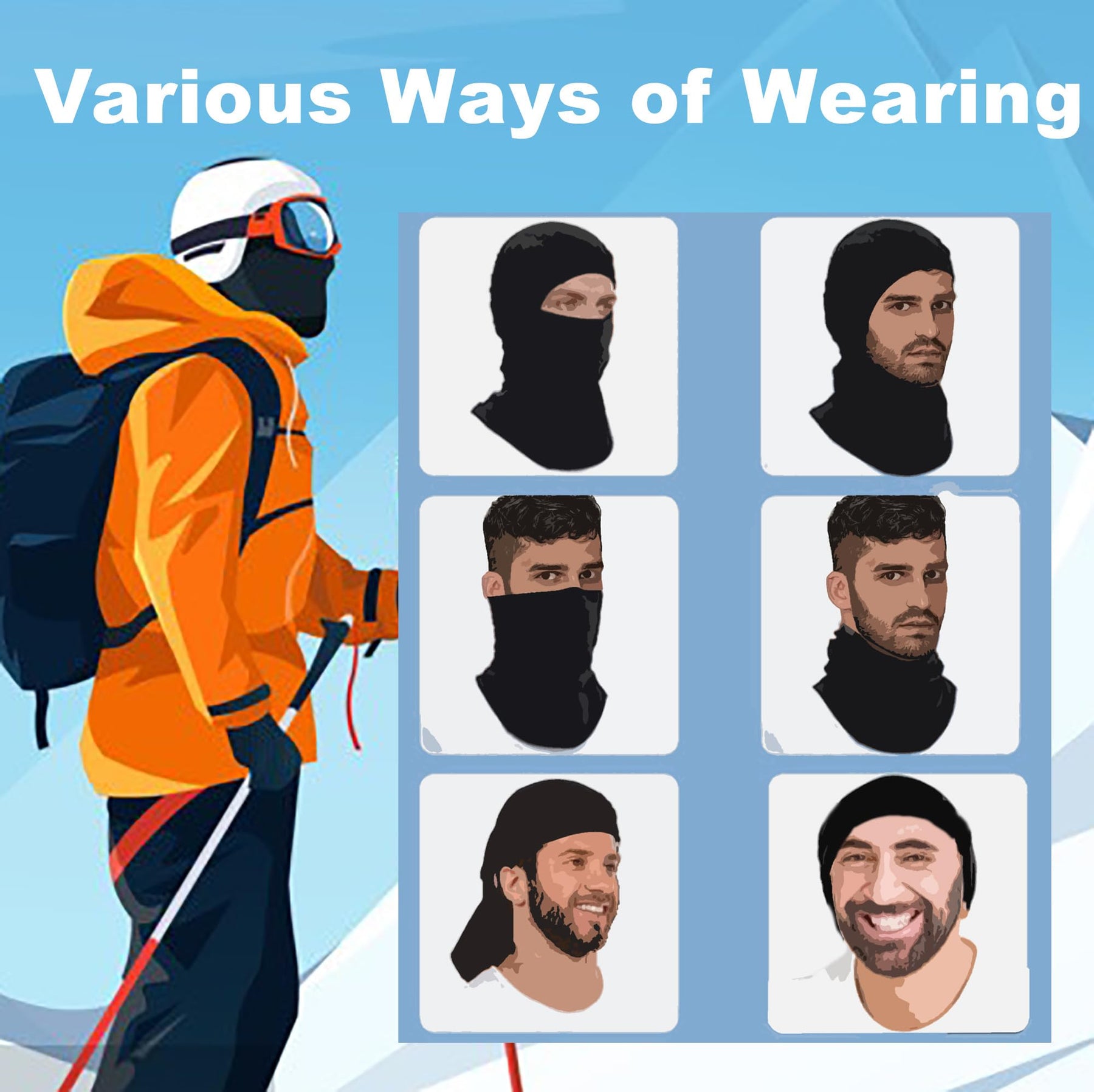 Unning Winter Balaclava Ski Balaclava Men's Thermal Ski Mask Windproof