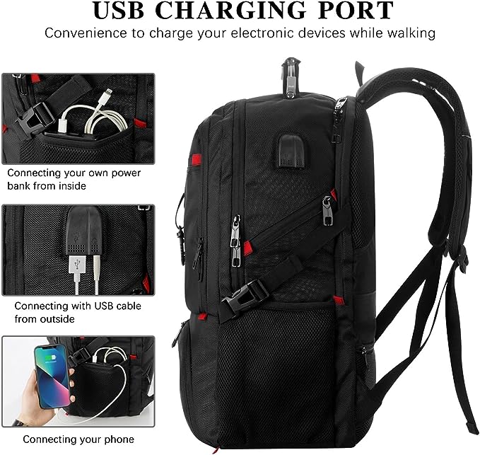 18.4 Inch Backpack with Shoe Compartment and USB Charging Port