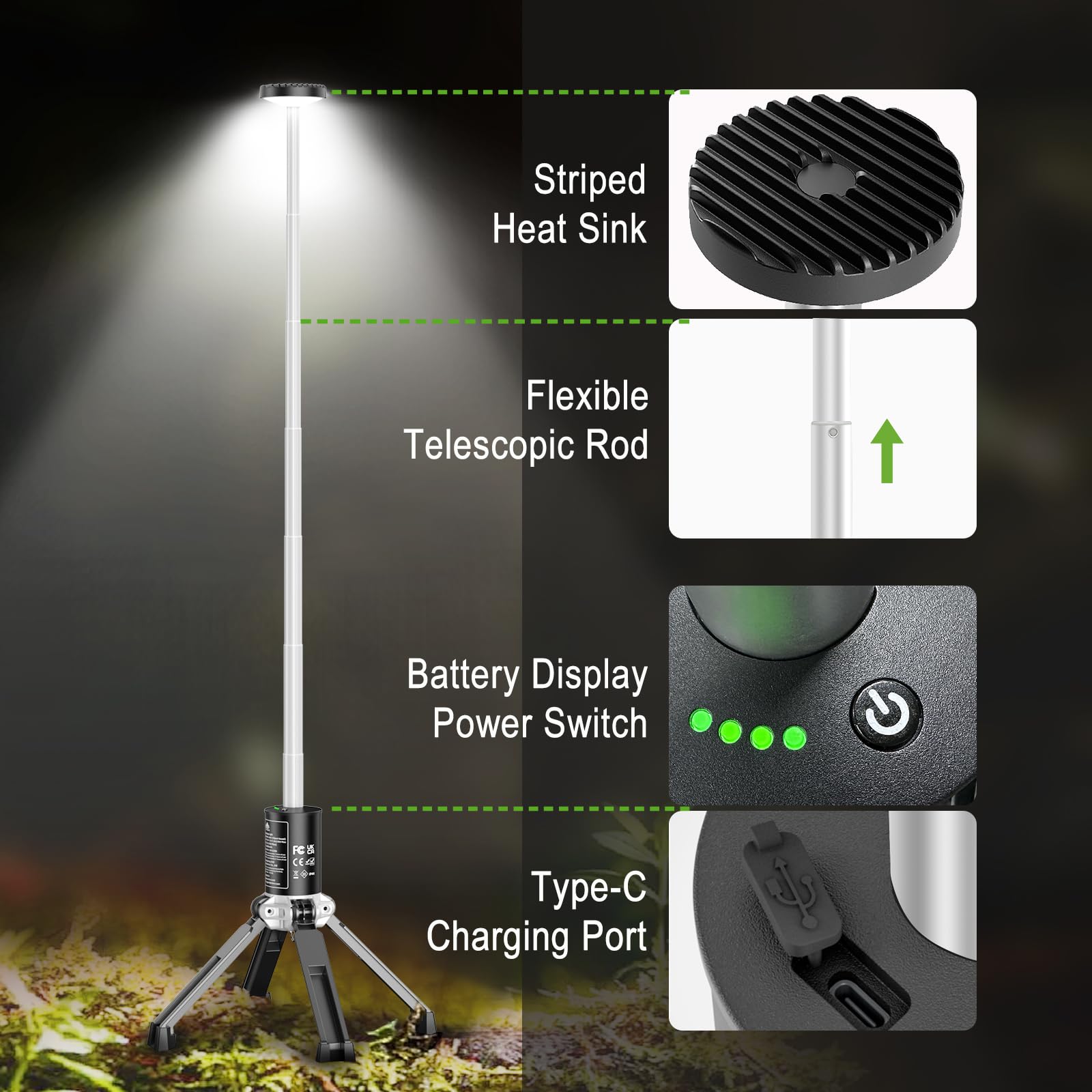 MTRVR Rechargeable Telescopic Camping Light