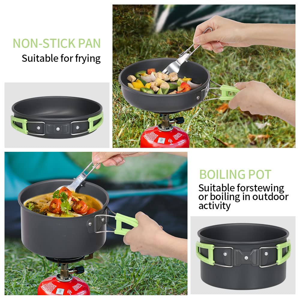 Lixada Camping Cookware Kit, Portable 2-3 People Camping Cooking Set