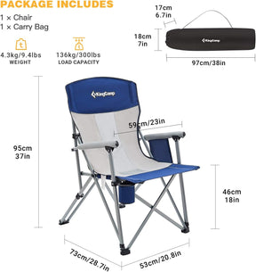 KingCamp Folding Camping Chair with Drink Holder and Side Pocket