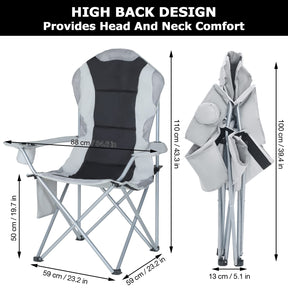 Set of 2 Oversized Deluxe Padded Folding Camping Chairs