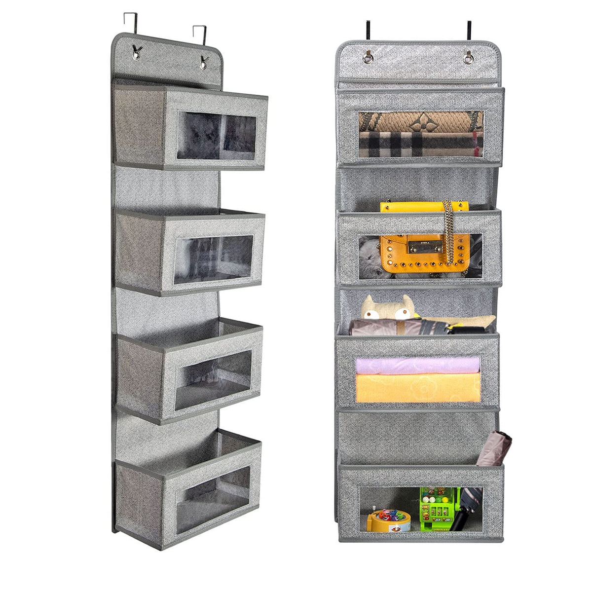 BrilliantJo Hanging Organizer with Starsglowing Design, 4 Pockets, Foldable Hanging Shelf