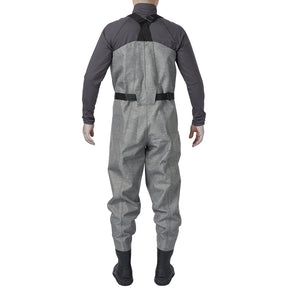 **Bassdash 3D Fishing Waders: Ultra High Strength Black Plaid Nylon & PVC for Men**