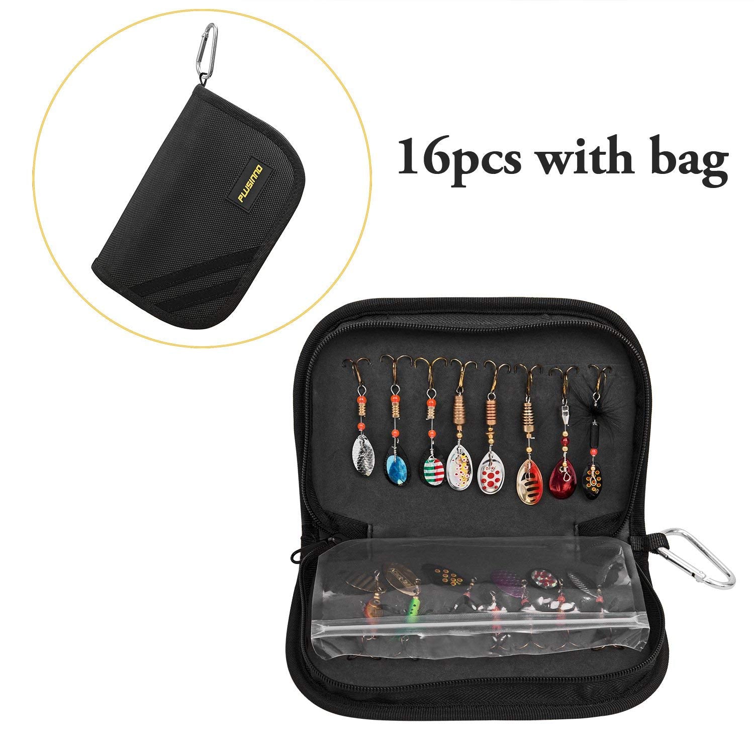 PLUSINNO Fishing Lure Set with Carrying Bag for Pike, Zander, Perch & Trout