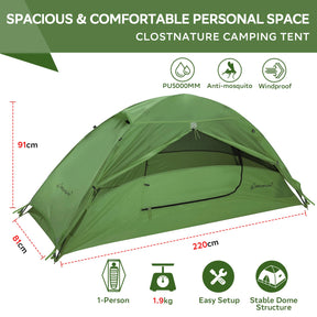 Clostnature 1 Man Tent for Backpacking