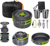 Lixada Camping Cookware Kit, Portable 2-3 People Camping Cooking Set