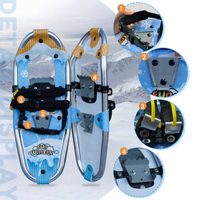 Funwater 19'' Kids Lightweight Snowshoes - Aluminium Alloy Anti-Slip Adjustable with Tote Bag & Trekking Poles