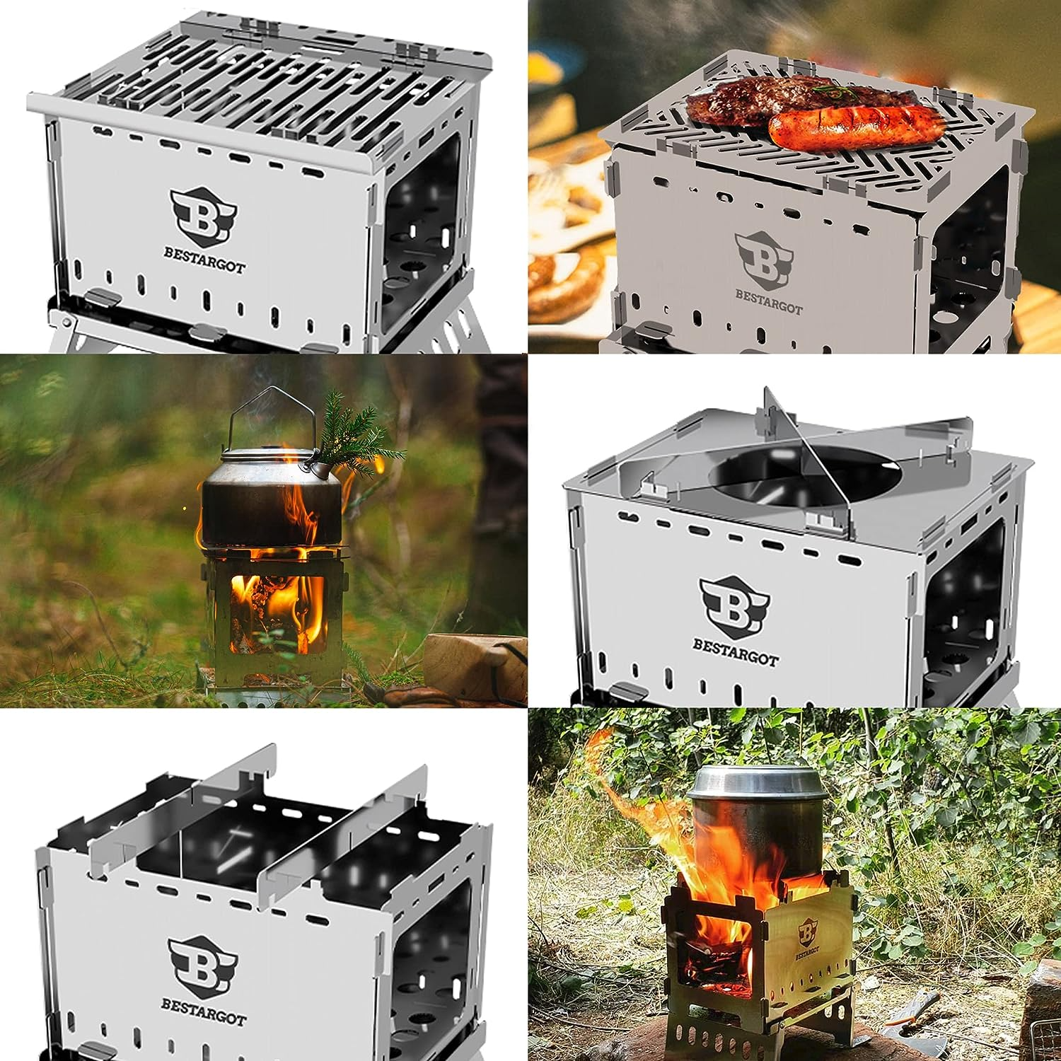 Bestargot Portable Stainless Steel Wood Stove: Your Ultimate Outdoor Cooking Companion!"