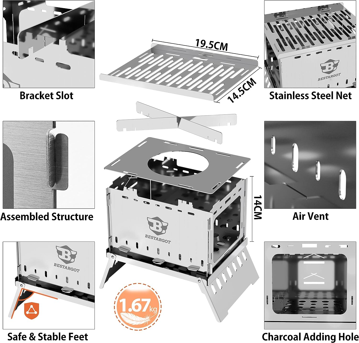 Bestargot Portable Stainless Steel Wood Stove: Your Ultimate Outdoor Cooking Companion!"