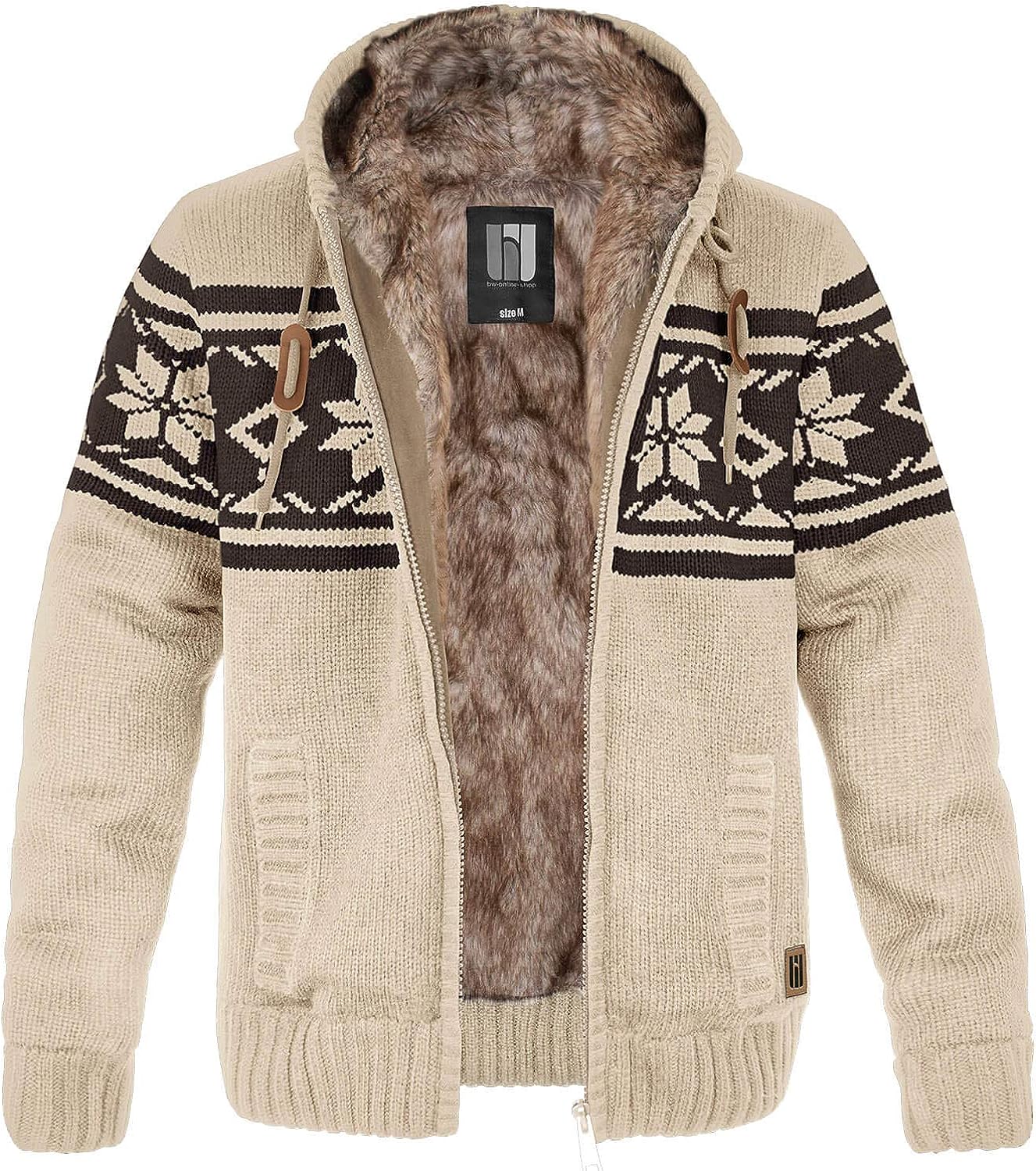 Taylor Norwegian Cardigan with Fur