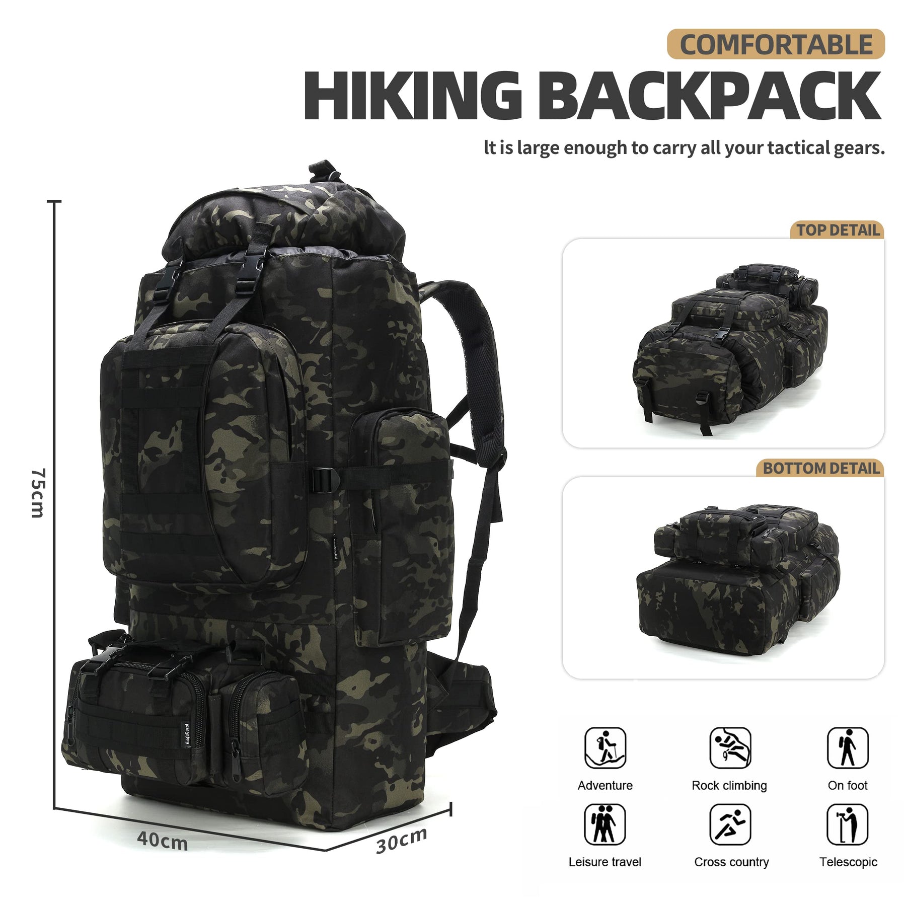 King'sGuard 100L Tactical Hiking Backpack: Your Ultimate Adventure Companion!