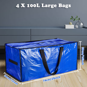 iespell 4 Pack Extra Large Strong Moving Boxes with Lid, Heavy Duty Waterproof