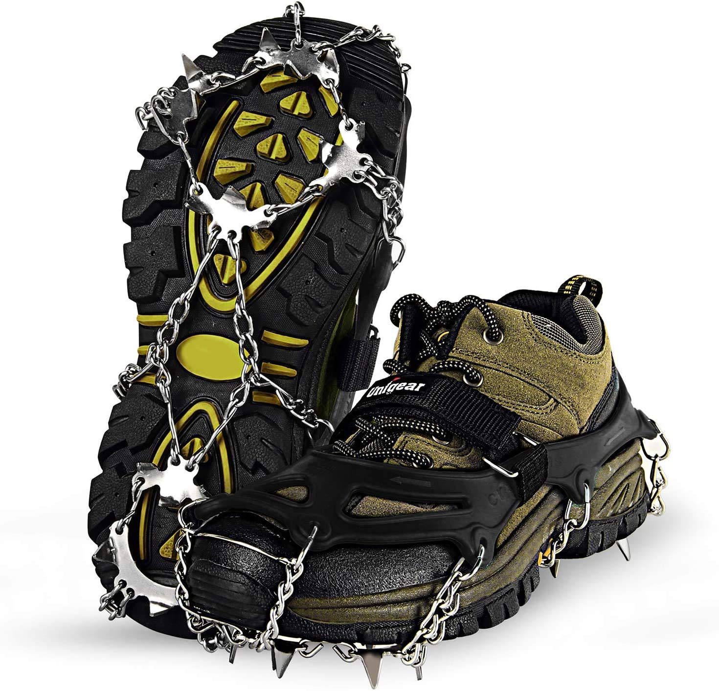 Unigear Ice Traction Cleats Ice Snow Grips Crampons with 18 Shoe Spikes f