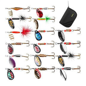 PLUSINNO Fishing Lure Set with Carrying Bag for Pike, Zander, Perch & Trout