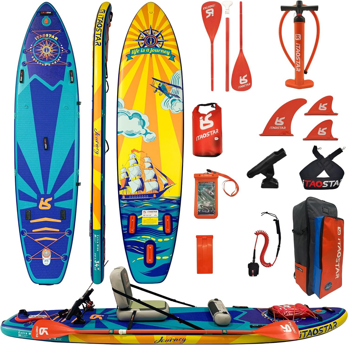 iTAOSTAR Journey Inflatable Stand Up Paddle Board with Seat!